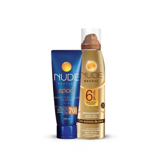 Nude Protector Solar Spf 70 + Bronceador Spf 6