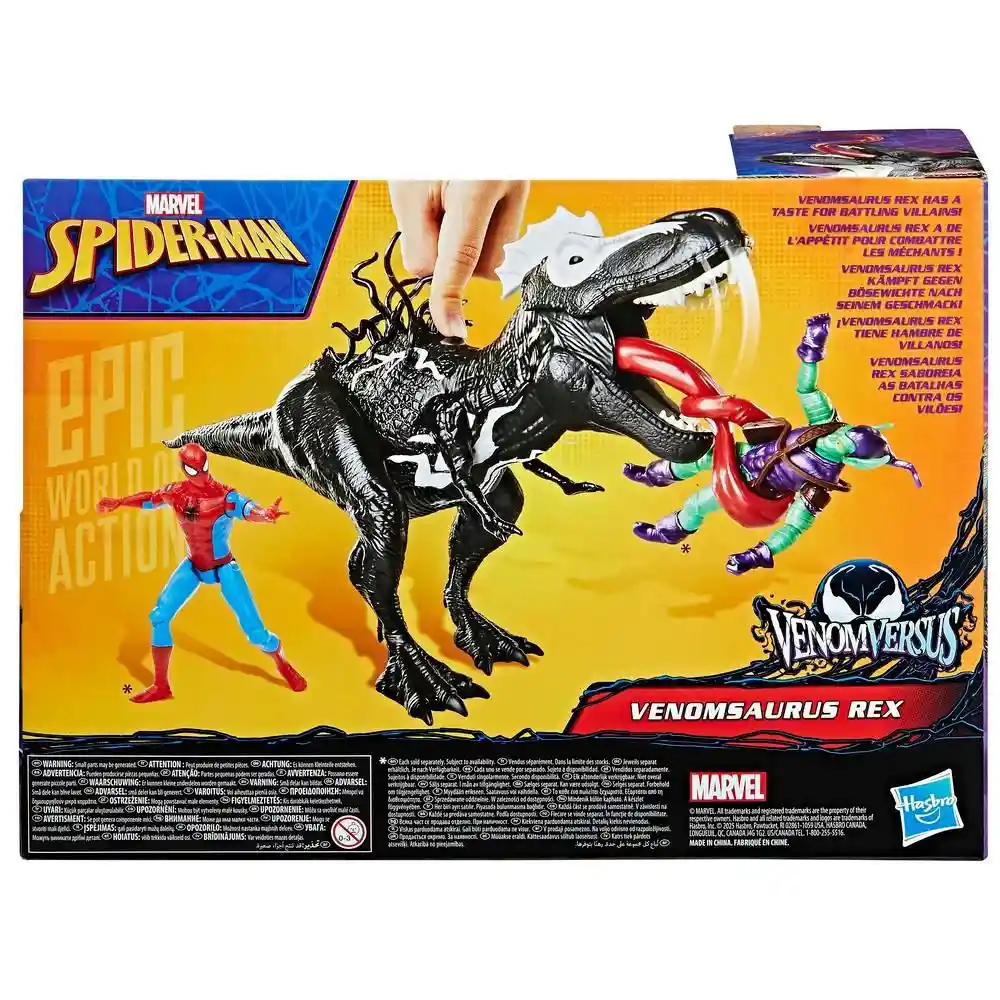 Figura de Acción Spiderman Venomsaurus Rex Epic World Of Action Venomversus