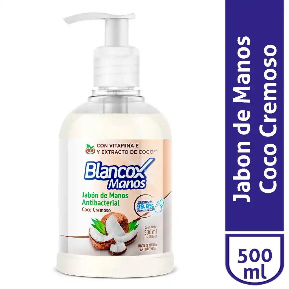 Blancox Jabón de Manos Antibacterial Coco Cremoso
