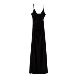 Vestido Largo Escote en V Femnino Lodux Gef Talla L