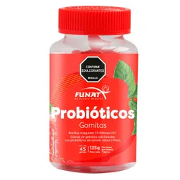 Funat Suplemento Alimenticio en Gomas Con Probióticos Sabor a Fresa