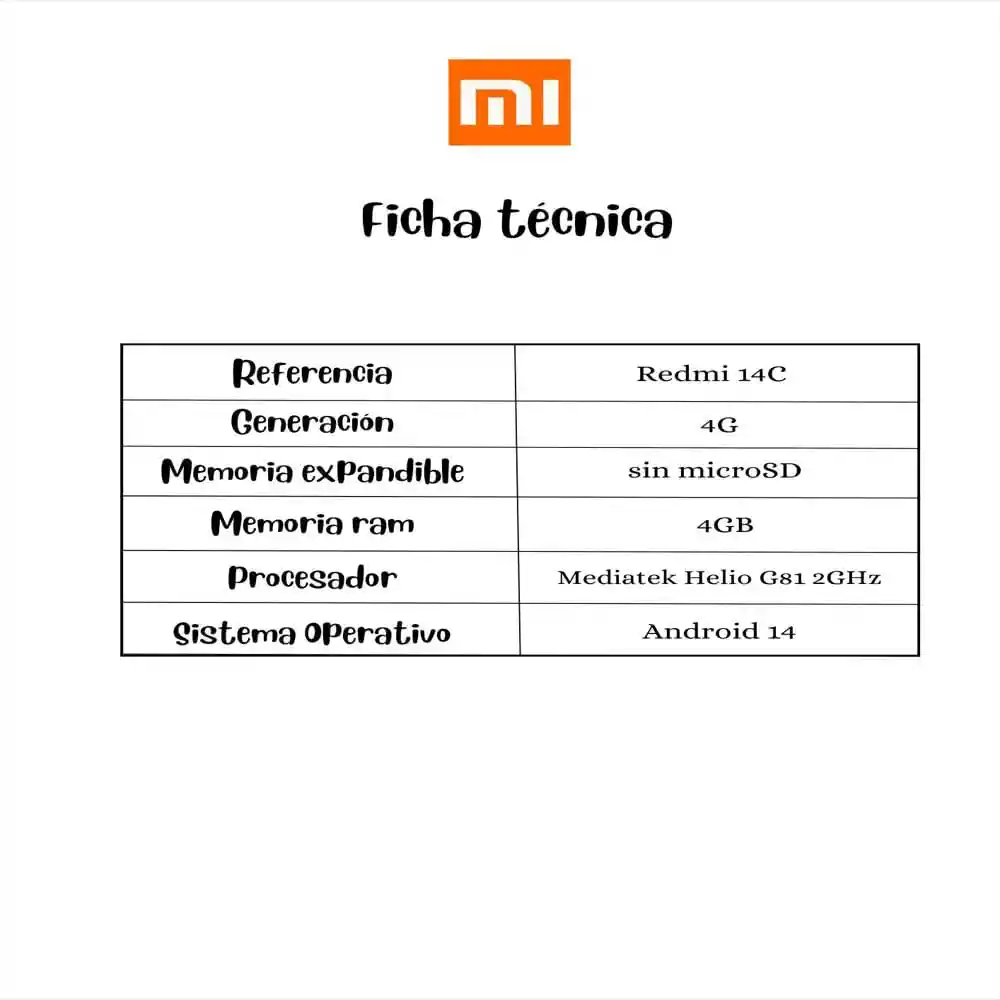 Celular Redmi 14c 128gb 4gb Ram Negro