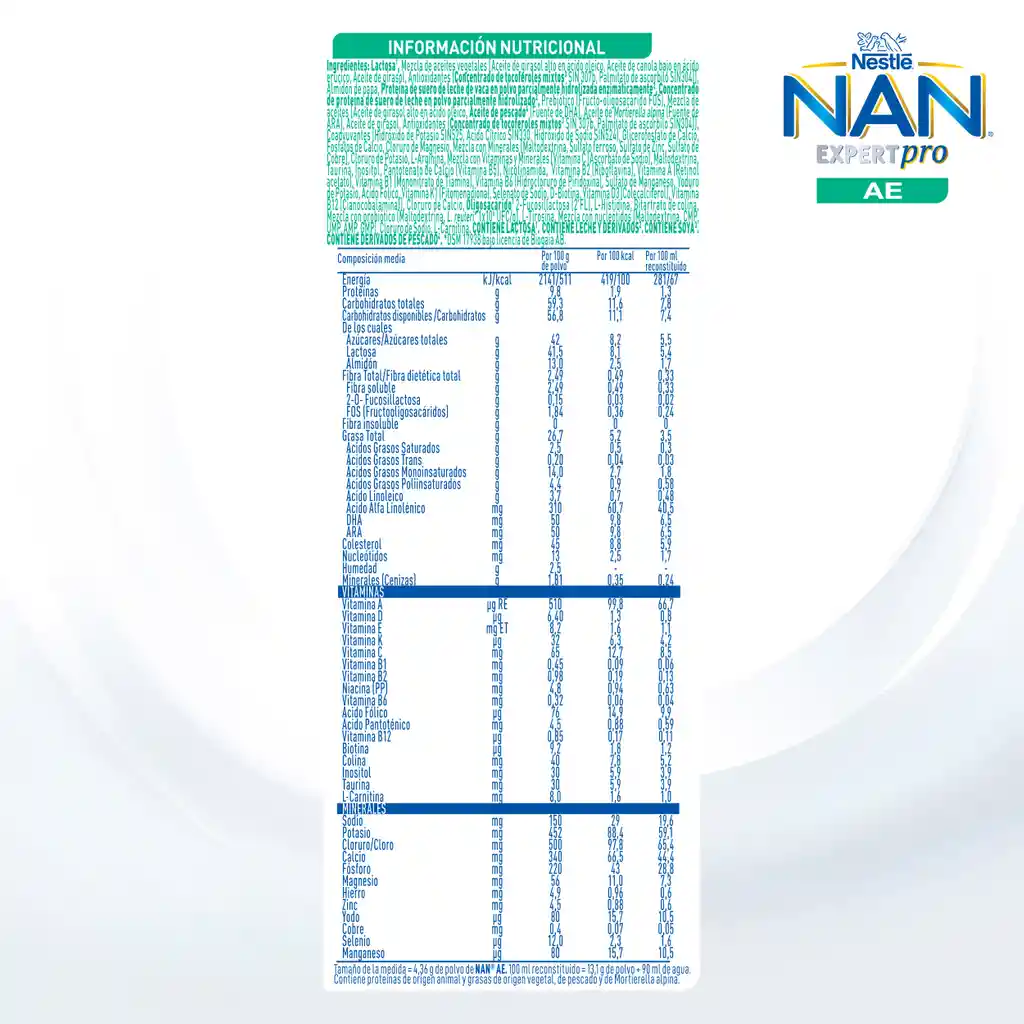 Fórmula infantil NAN EXPERTPRO AE x 400g