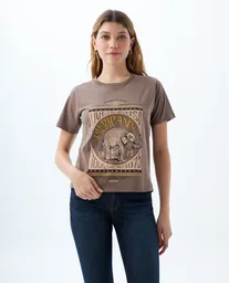 Camiseta Mujer Café Talla M 609f003 Americanino