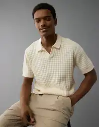 Suéter Tejido Hombre Blanco Talla SMALL 1948106 American Eagle