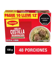 Caldo con Costilla MAGGI Desmenuzado paga 10 lleva 12 sobres x 108g