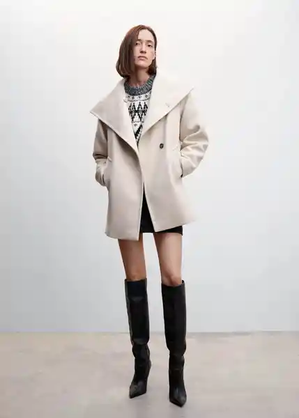 Abrigo Biscuit Crudo Talla 18 Mujer Mango