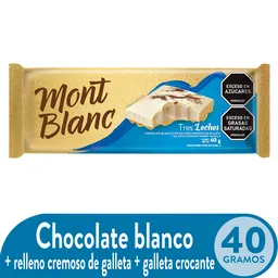 Mont Blanc Chocolate Golosina Tres Leches Blanco