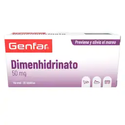 Dimenhidrinato 50 Mg Tabletas Gef