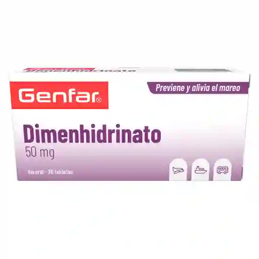 Dimenhidrinato 50 Mg Tabletas Gef
