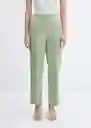 Pantalón Paulica-w Verde Pastel Talla S Mujer Mango