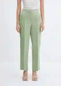 Pantalón Paulica-w Verde Pastel Talla S Mujer Mango