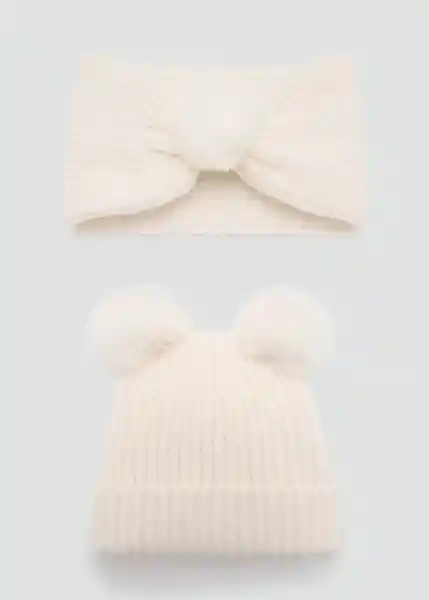 Gorro Pompon Crudo Talla 57 Niñas Mango