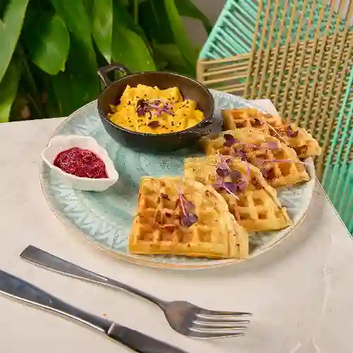 Waffle Huevos Cremosos