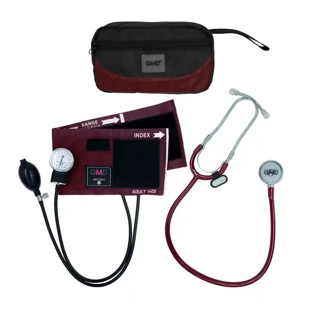Kit Fusion Tensiómetro y Fonendoscopio Color Base Negro y Vinotinto