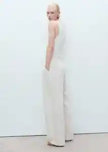 Enterizo Mono Tory Off White Talla S Mujer Mango