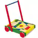 Viga Andadera Para Bebe Con Bloques en Madera