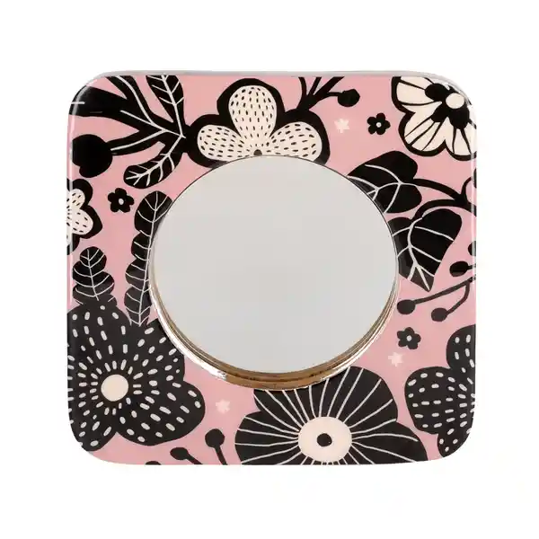 Espejo de Madera Resina Rosa Casaideas