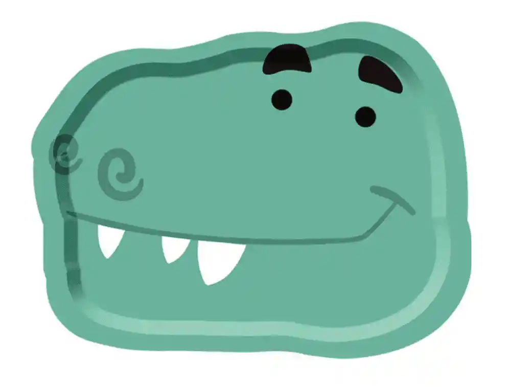 Playmart Dinosaurios Plato Verde de Papel 10.5 In -