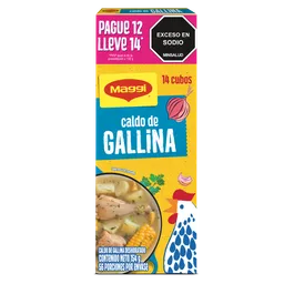 Caldo de Gallina MAGGI paga 12 lleva 14 cubos x 154g