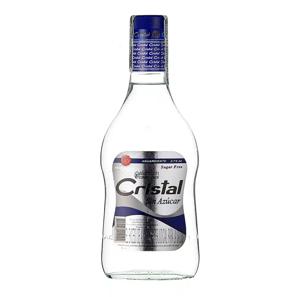 Cristal Aguardiente Tapa Azul sin Azúcar