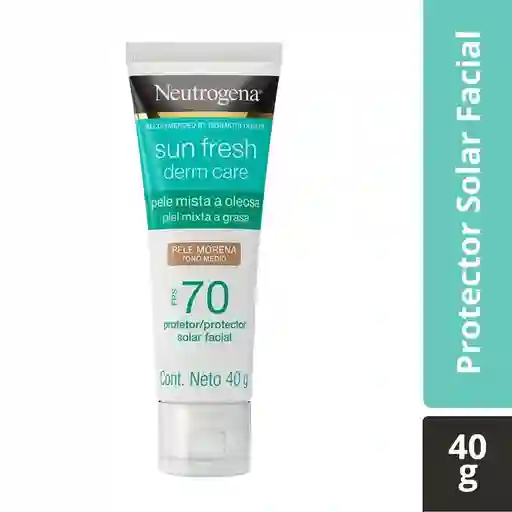 Protector Solar Facial Neutrogena Sun fresh Derm Care Tono Medio FPS 70 40g