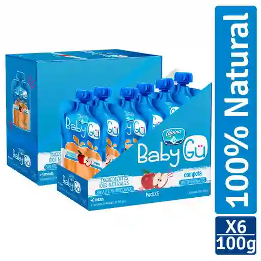 Baby Gu Compota Natural Sabor a Manzana 