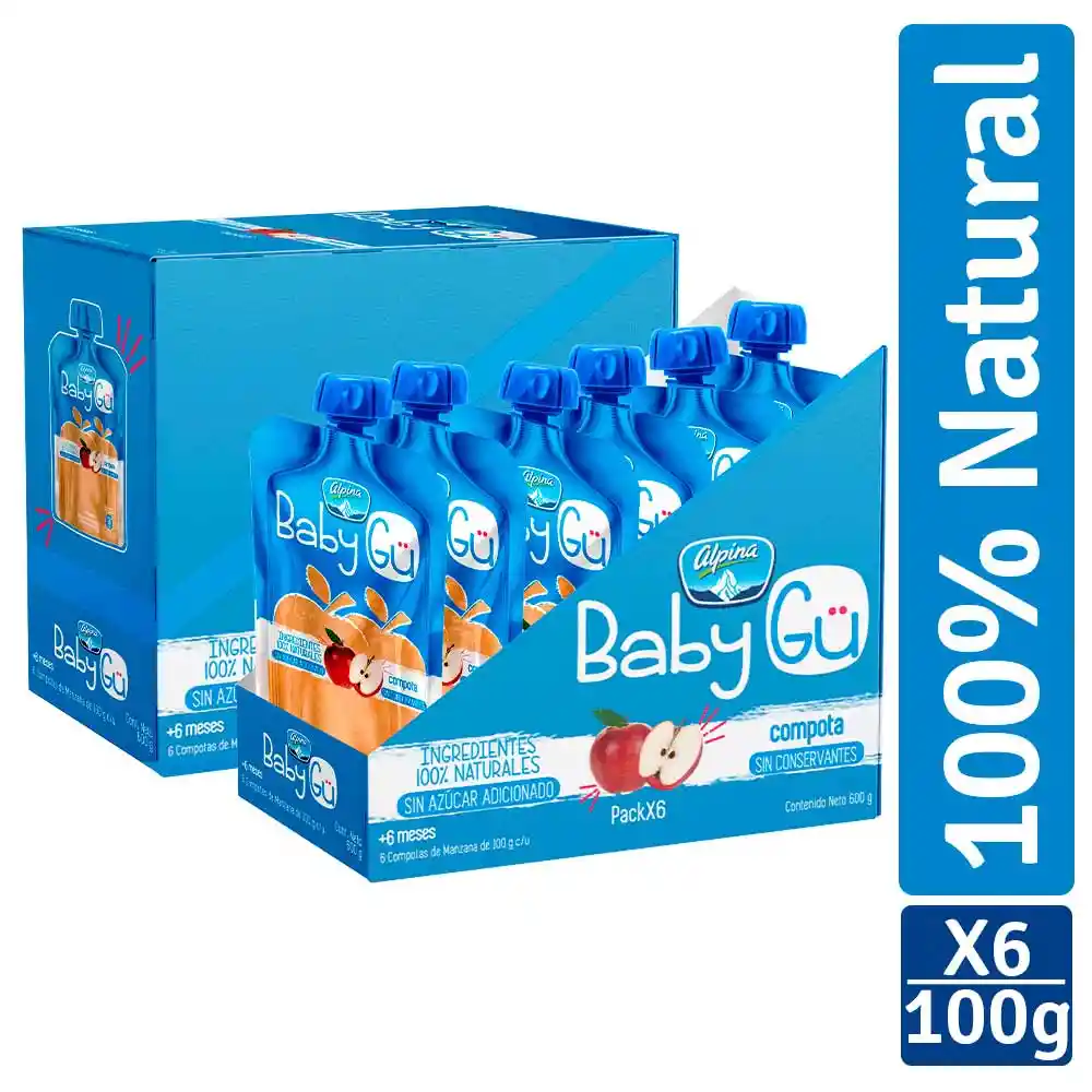 Baby Gu Compota Natural Sabor a Manzana 