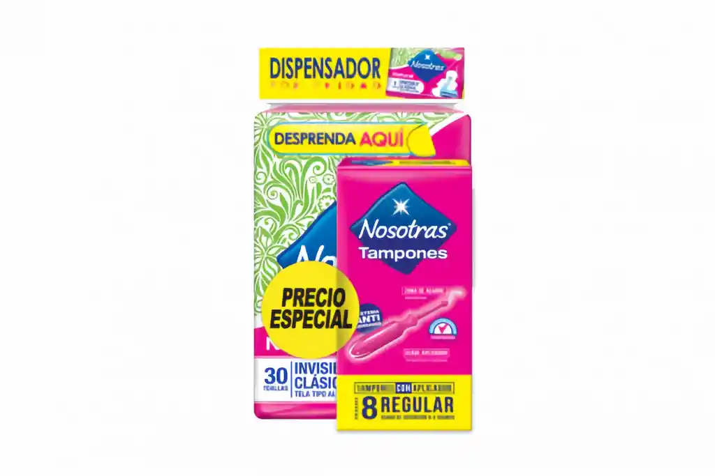 Nosotras Tampones con Aplicador + Protectores Invisible Clásicos