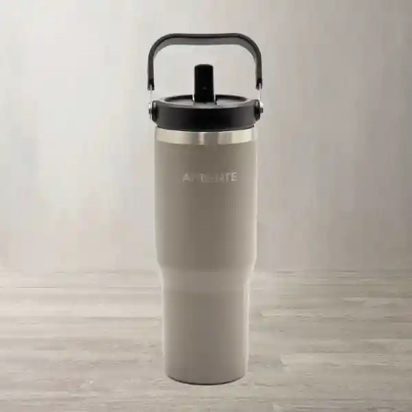 Termo Con Pitillo y Manija Gris 890 mL Ambiente Gourmet