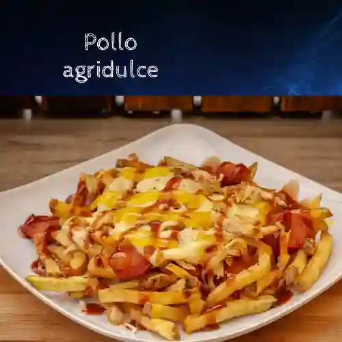 Salchipapa Pollo Agridulce