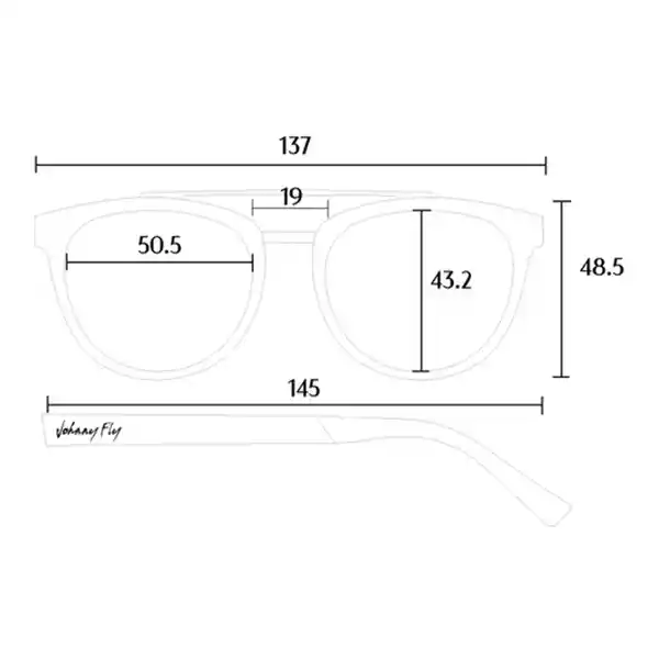 Johnny Fly Gafas Captain Negro Mate Lente Smoke