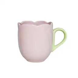 Taza Cerámica Con Diseño Floral Tulip Garden Rosa 320 mL Miniso