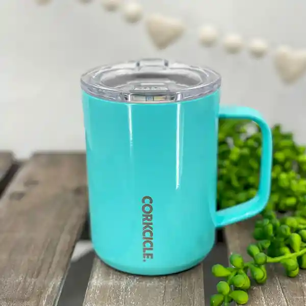 Corkcicle Mug Turquesa 16 Oz Altura 12.1 cm