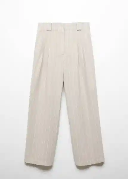 Pantalón Eva Beige Talla 40 Mujer Mango