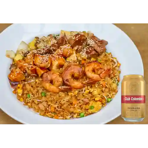 Combo Teriyaki Mixto + Club col. Dorada Lta 330ml