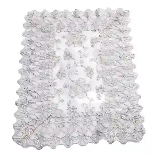 Palacio de Las Sabanas Individual de Encaje Plateado 45 cm