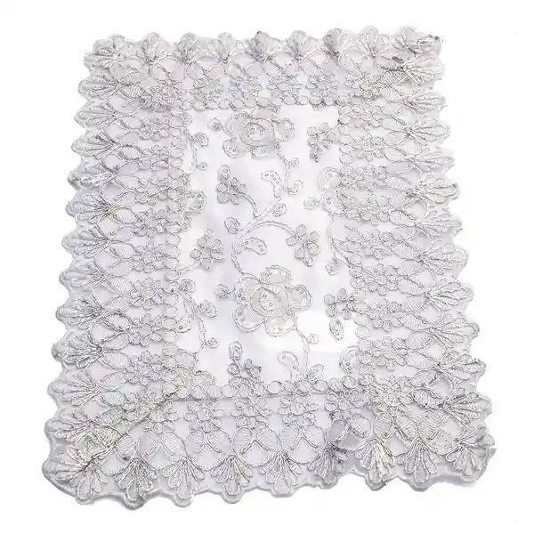 Palacio de Las Sabanas Individual de Encaje Plateado 45 cm