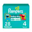 Pampers Pañal Desechable Baby Dry Etapa 4 28 Und