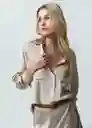 Camisa Elizza Mujer Crudo Pluma Medio Talla M/L 412G344 Naf Naf