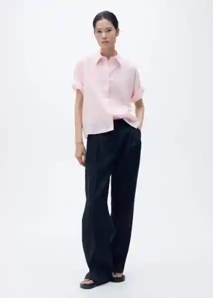 Camisa Pai Rosa Light Talla M Mujer Mango