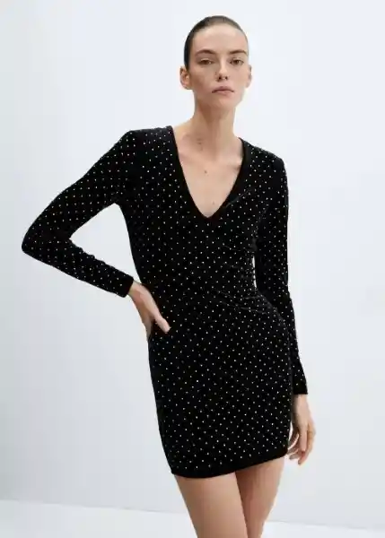 Vestido Xtach Negro Talla M Mujer Mango