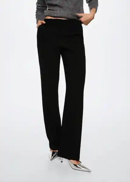 Pantalón Estel Negro Talla 36 Mujer Mango