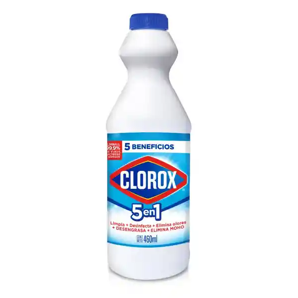 Blanqueador Líquido 5 en 1 Clorox Original Botella 460 mL