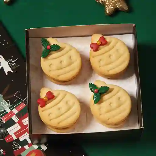 Alfajores bola navidad x 6 und