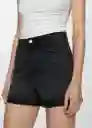 Short Mom80 Tejano Negro Talla 36 Mujer Mango