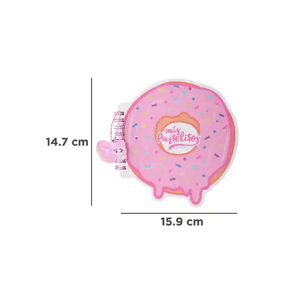 Cuaderno Mini en Forma Dona 80 Hojas Serie Mis Pastelitos Miniso