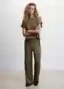 Pantalón Birbi Khaki Talla XS Mujer Mango