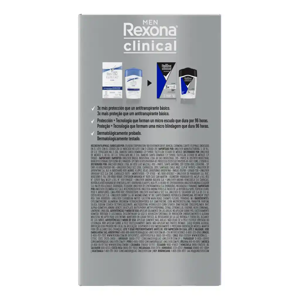 Desodorante Rexona en Crema Men Solid Clean 48g      