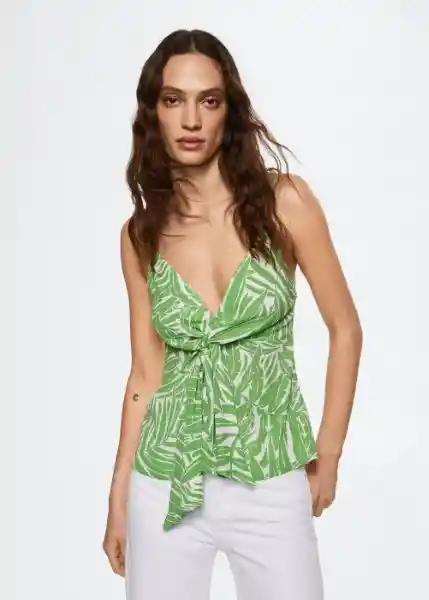 Top Emma Verde Talla M Mujer Mango